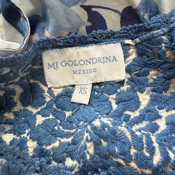 MI GOLONDRINA Floral Stitched Top XS - Picture 4 of 4